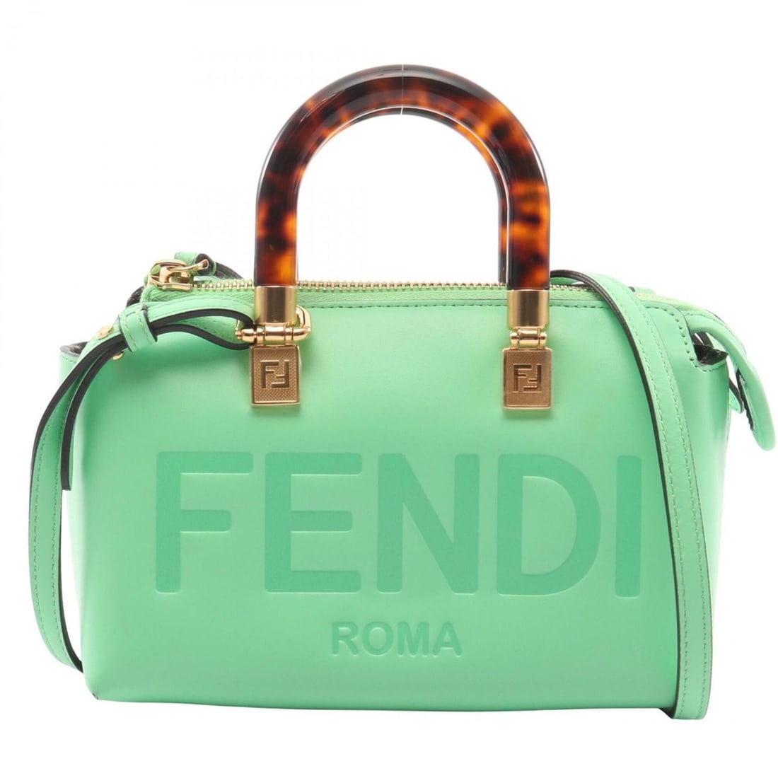 Fendi By The Way Mini 2-Way Handbag, Leather, Women's, Green, 8BS067: --- Catalog ---Category: SizeSize (HxWxD): 12cm x 17cm x 8cm / 4.72'' x 6.69'' x 3.14''Category: DesignType: HandbagColor: GreenGender: WomenMaterial: Leather Category: GeneralMPN: 8BS067Brand: Fendi-