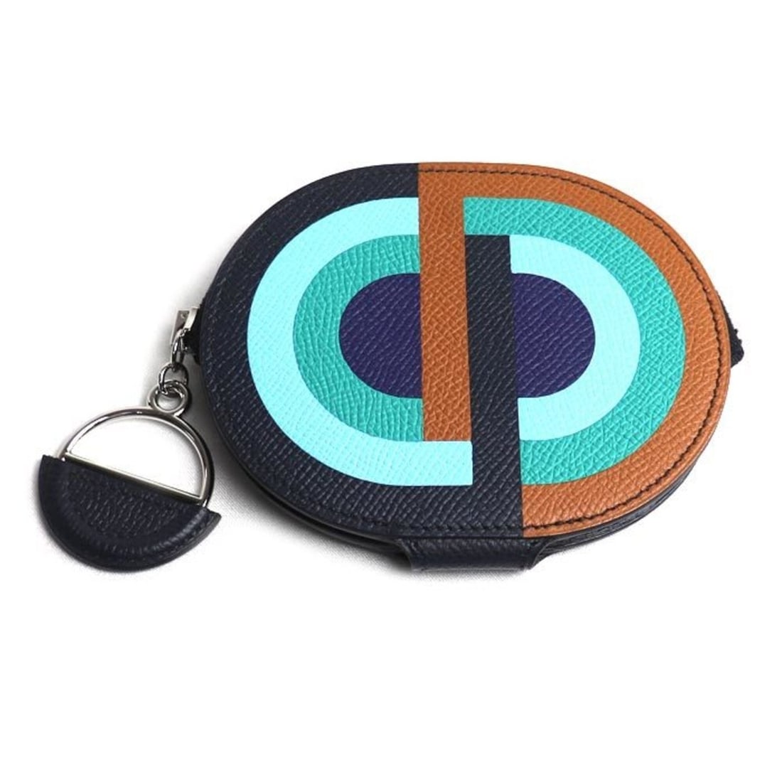 HERMES In the Loop Mini Veau Epsom Wallet/Coin Case, Blue Indigo Multicolor, Y Stamp, Women's (1 of 15)