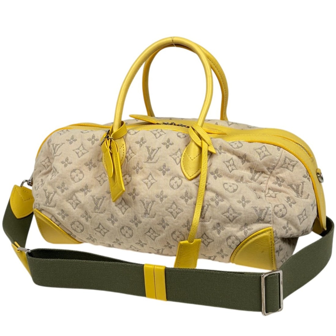Louis Vuitton Speedy Round Tote Bag, 2-Way Shoulder Bag/Handbag, Monogram Denim, Jaune (Yellow),: --- Catalog ---Category: SizeSize (HxWxD): 17cm x 34cm x 17cm / 6.69'' x 13.38'' x 6.69''Category: DesignType: Handbag, Shoulder bagColor: Jaune, YellowGender: WomenMaterial: Monogram Denim Category: