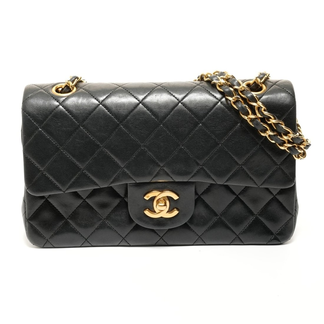 Chanel Lambskin Chain Matelassé Double Flap Shoulder Bag, Black (1 of 17)