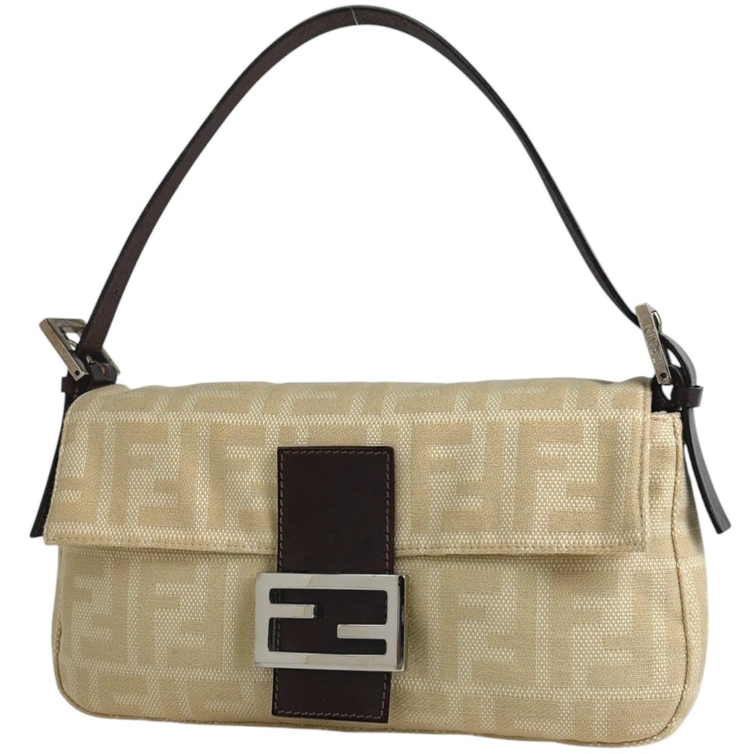 Fendi Zucca pattern Mamma Baguette handbag, one-shoulder bag, canvas, beige, 26424, women's.: --- Catalog ---Category: SizeSize (HxWxD): 13cm x 26cm x 3.5cm / 5.11'' x 10.23'' x 1.37''Category: DesignType: Handbag, Shoulder bagColor: BeigeGender: WomenMaterial: Leather , Canvas Category: Gener
