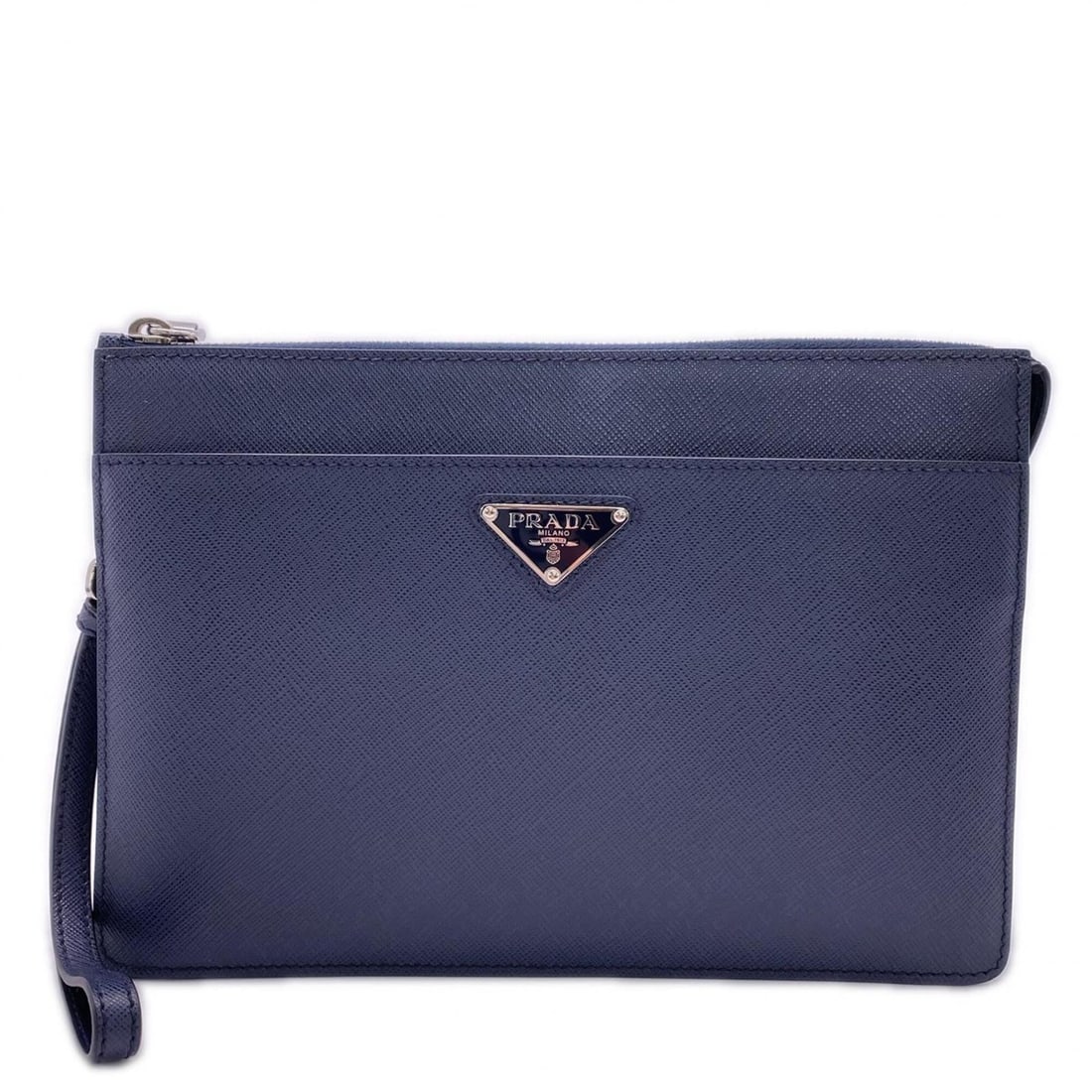 PRADA Prada Leather Saffiano Pouch 2VF032 Navy Men's: --- Catalog ---Category: SizeSize (HxWxD): 17cm x 25cm x 4cm / 6.69'' x 9.84'' x 1.57''Category: DesignType: PouchColor: NavyGender: MenClosure: ZipperMaterial: Saffiano Category: GeneralLine: Saffian