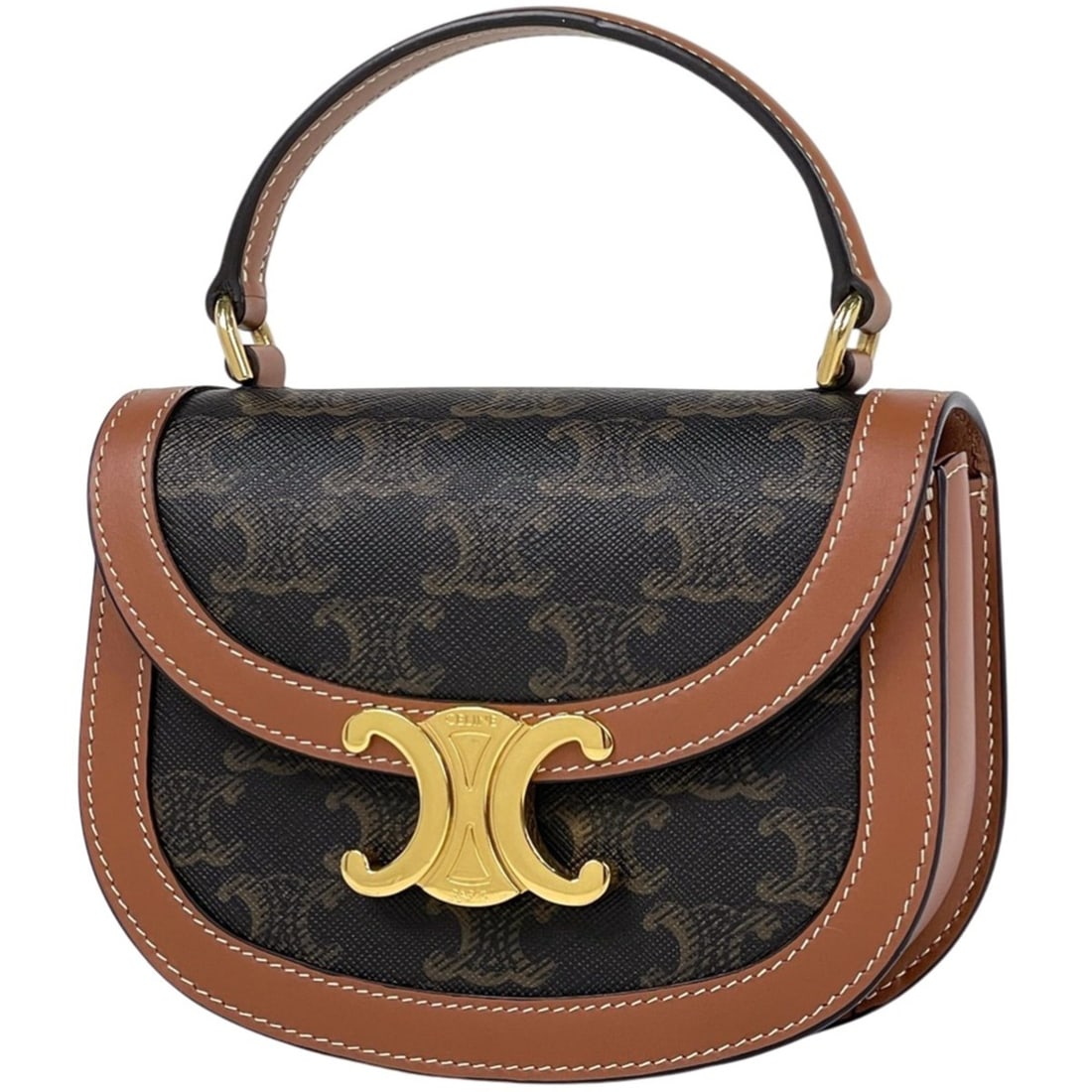 Celine Triomphe Mini Besace Claire 2-Way Shoulder Bag/Handbag, Coated Canvas, Brown, Women's (1 of 16)