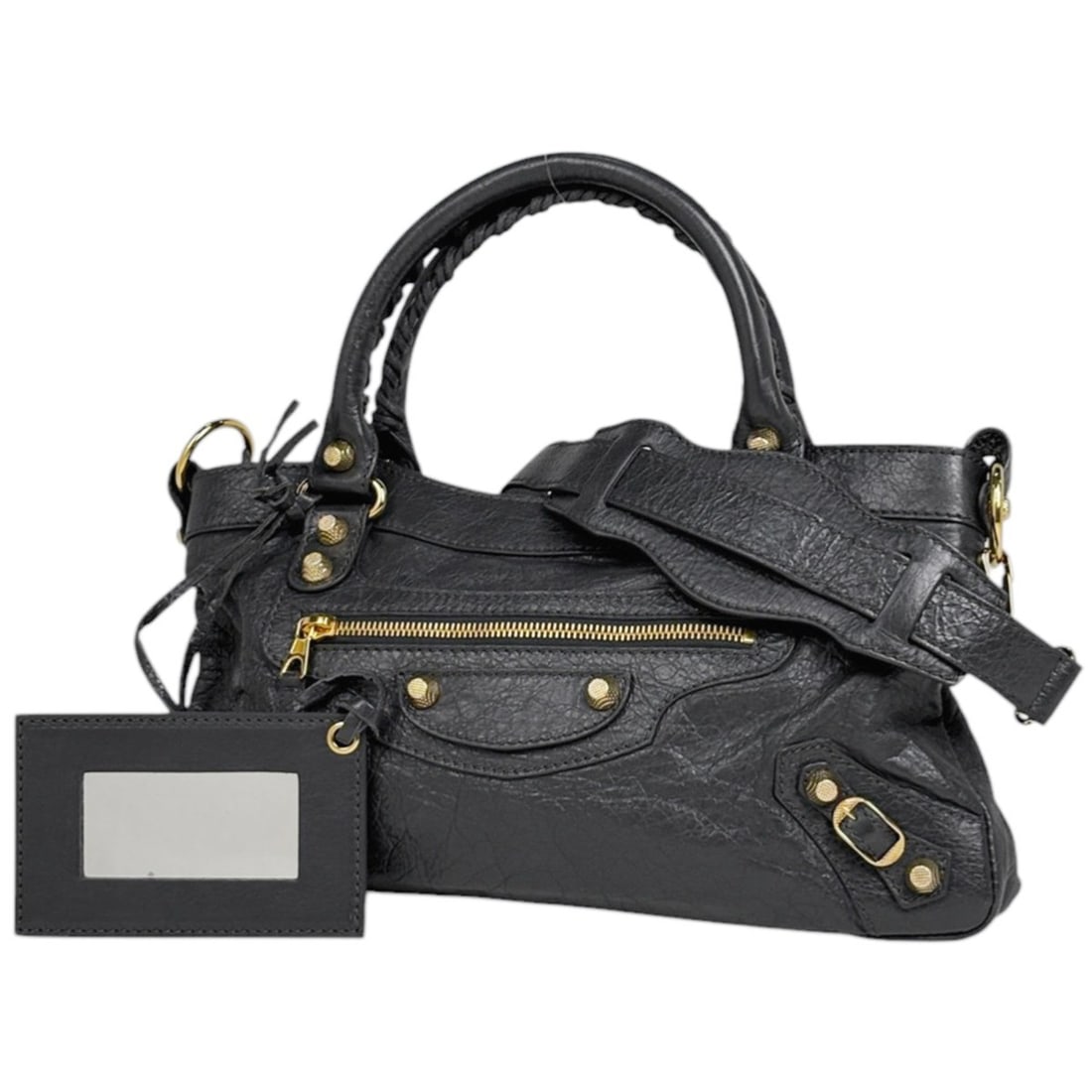 Balenciaga Giant First 2-Way Shoulder Bag, One-Shoulder Handbag, Leather, Gray, 285433, Women's (1 of 10)