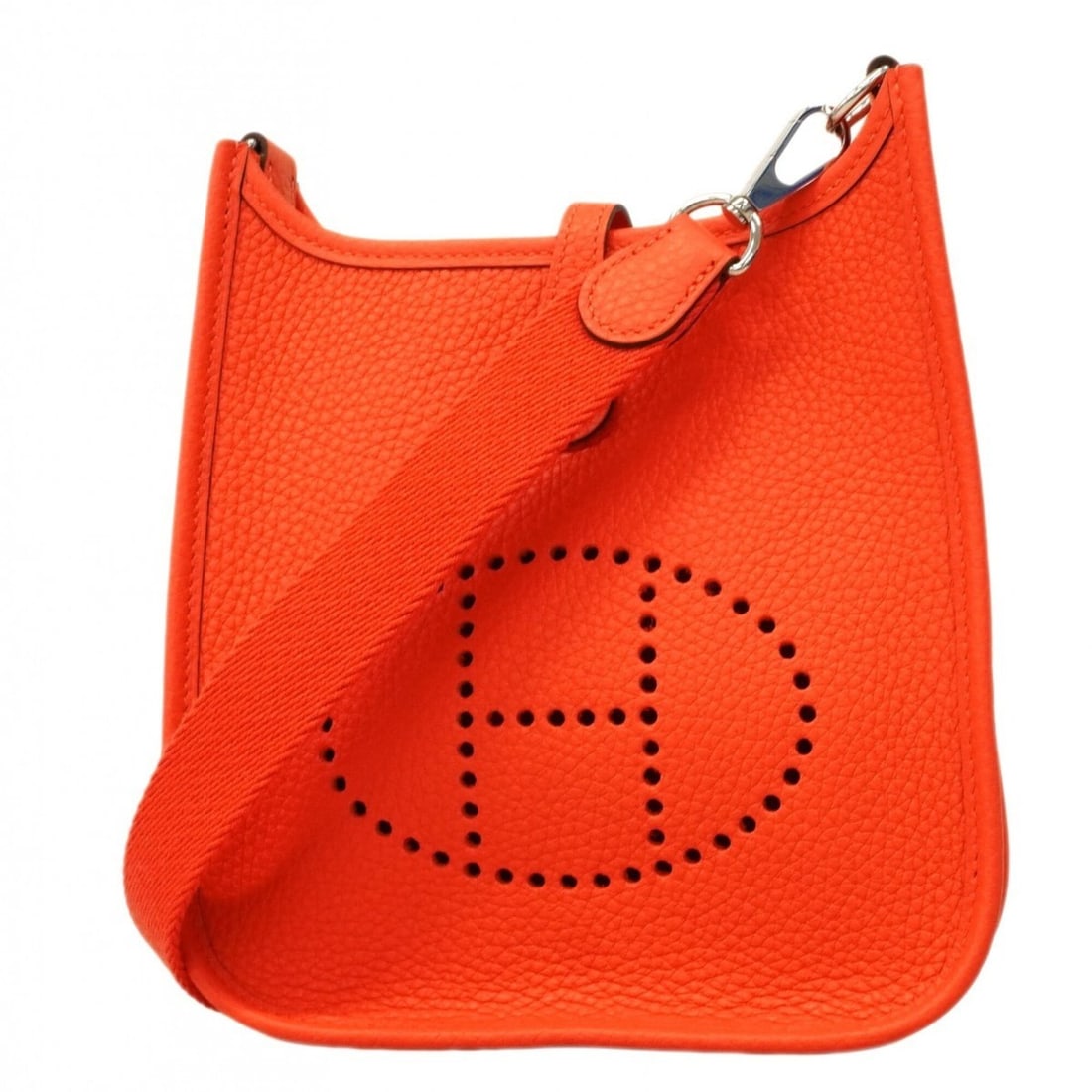 Hermes Evelyne TPM Shoulder Bag, Taurillon Clemence Leather, Orange Field, K Stamp, Women's. (1 of 14)