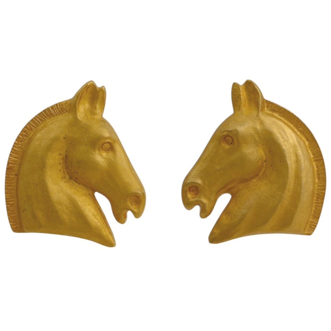 Hermes HERMES Horse Motif Earrings, GP Gold, Women's (1 of 15)
