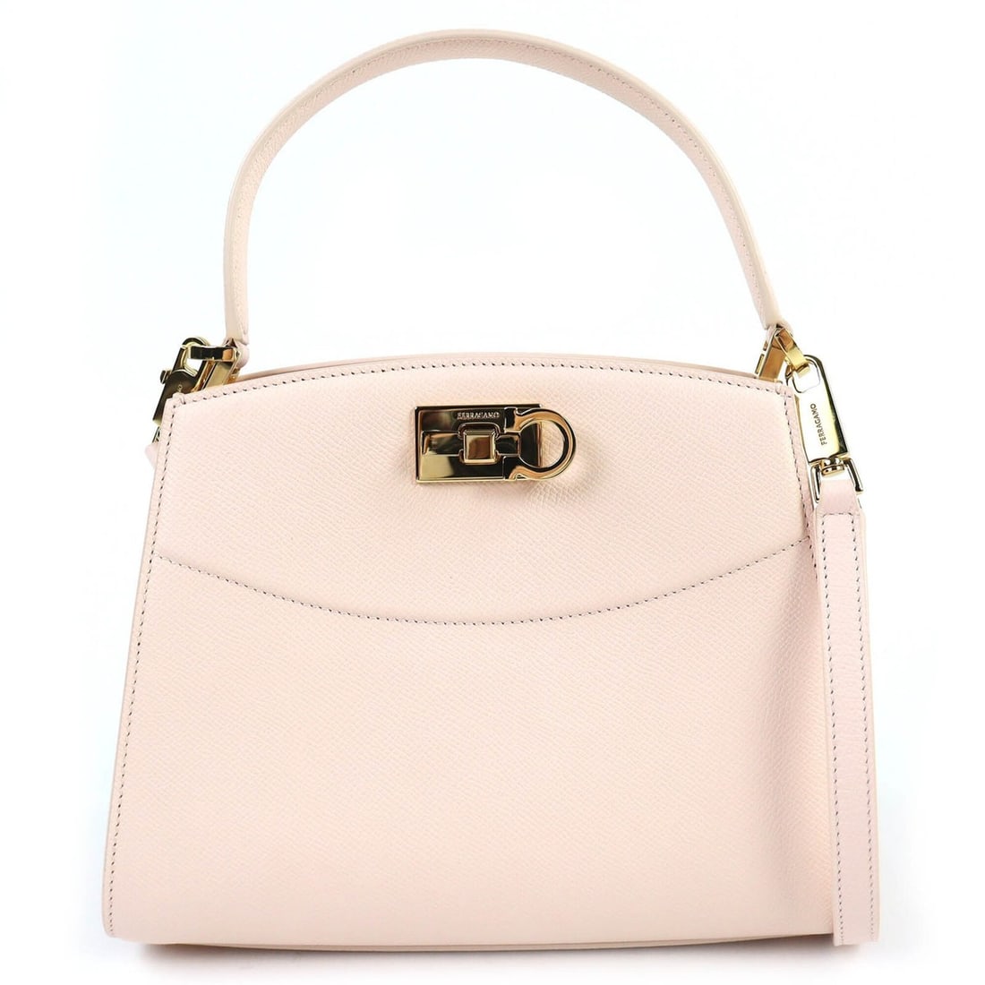 Salvatore Ferragamo FERRAGAMO 21A210 New Studio Box Gancini 2-Way Leather Handbag/Shoulder Bag,: --- Catalog ---Category: SizeSize (HxWxD): 19cm x 24cm x 11cm / 7.48'' x 9.44'' x 4.33''Strap Length: 111cm / 43.7''Handle Length: 30cm / 11.81''Category: DesignType: Handbag, Shoulder bagGender: Wome