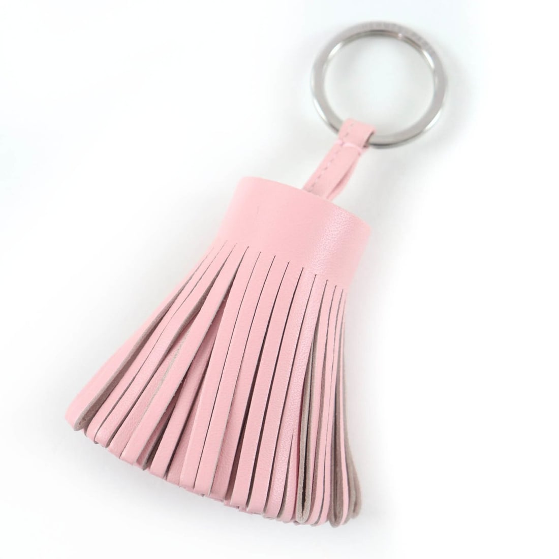 HERMES Carmen Agneau Milo Silver Hardware Keyring Bag Charm Pink U Stamp Box Included Made in France (1 of 14)