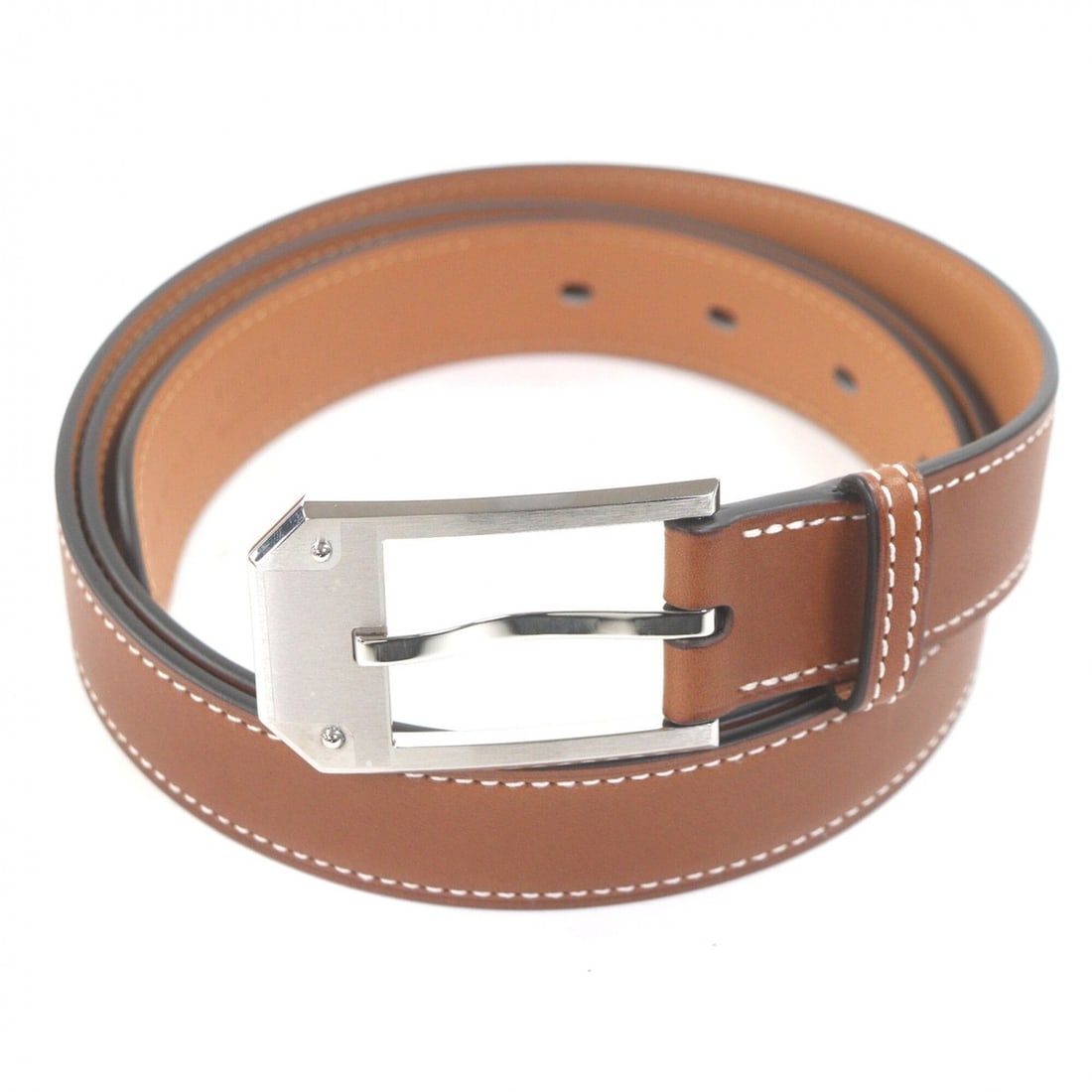 HERMES H010646UB34085 Andy 26 Fauve Veau Barenia Leather Belt 95 W Stamped Box and Dust Bag Included (1 of 15)