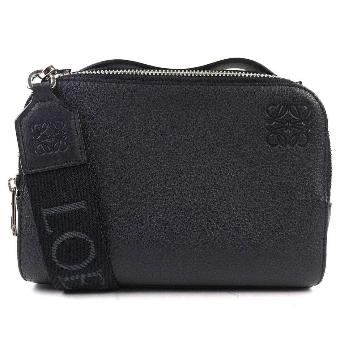 LOEWE C660R41X02 Anagram Crossbody Camera Bag Mini Soft Grain Calf Leather 2-Way Shoulder Black with: --- Catalog ---Category: SizeSize (HxWxD): 14cm x 18cm x 6.5cm / 5.51'' x 7.08'' x 2.55''Category: DesignType: Shoulder bagColor: BlackGender: MenMaterial: Leather Leather/Fur Type: CalfskinCategory: