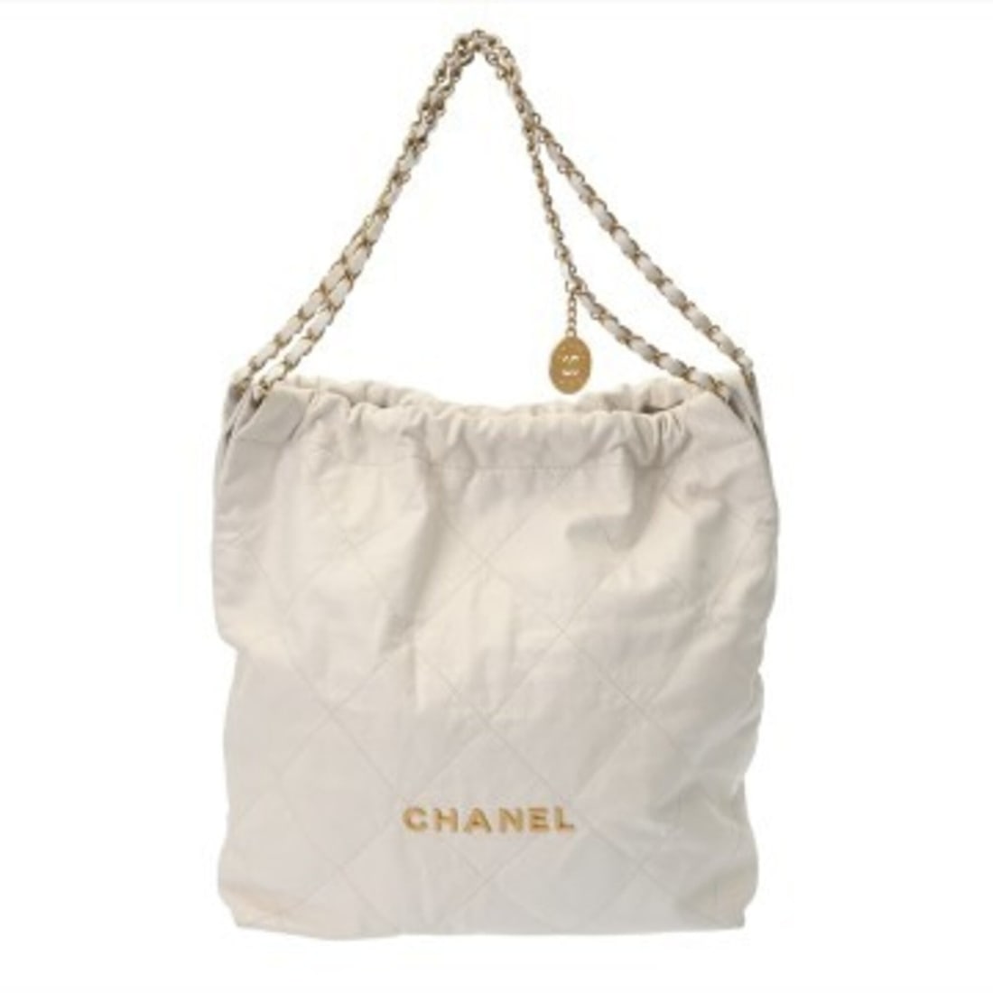 CHANEL Matelassé 22 Large Handbag, White, AS3262, Women's Calfskin AB Rank, Used, Ginzo: --- Catalog ---Category: SizeSize (HxWxD): 42cm x 37cm x 6.5cm / 16.53'' x 14.56'' x 2.55''Category: DesignType: Handbag, PouchColor: WhiteGender: WomenMaterial: Leather Hardware Color: Matte goldLeat