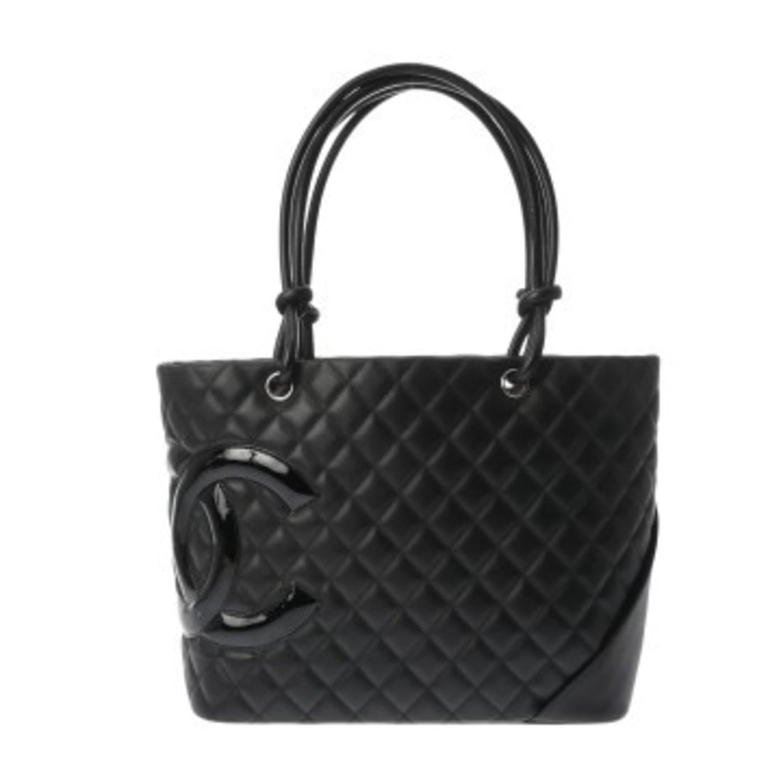 CHANEL Cambon Line Large Tote Bag, Black Enamel, A25169, Women's Calfskin Grade A, Used, Ginzo: --- Catalog ---Category: SizeSize (HxWxD): 24.5cm x 30cm x 15cm / 9.64'' x 11.81'' x 5.9''Category: DesignType: Tote bagColor: BlackGender: WomenMaterial: Leather Hardware Color: SilverLeather/Fur Typ