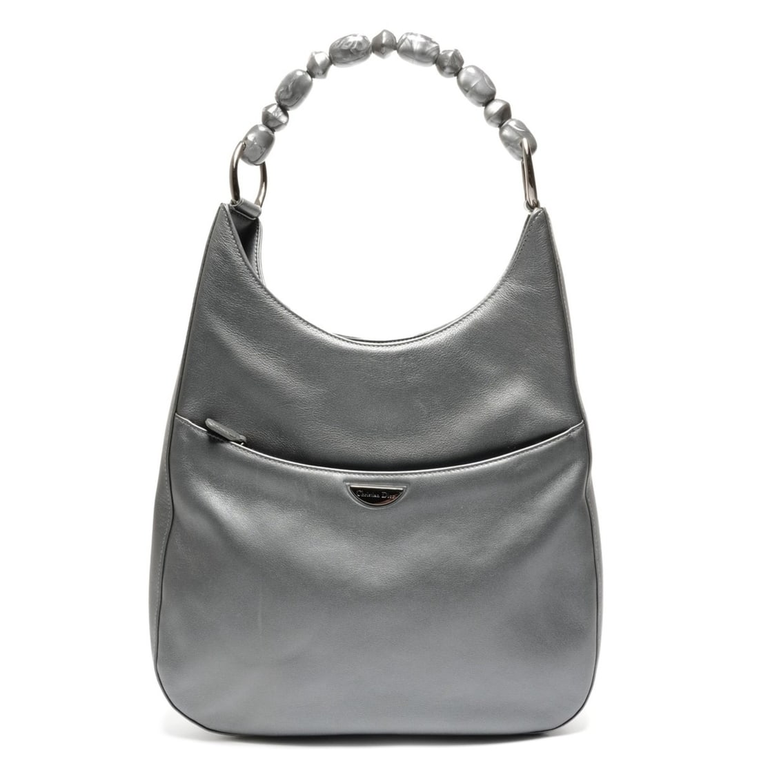 Christian Dior Maris Pearl Leather Shoulder Bag, Gray: --- Catalog ---Category: SizeHandle Drop: 18.00cm / 7.09''Size (HxWxD): 33cm x 28cm x 4cm / 12.99'' x 11.02'' x 1.57''Category: DesignType: Shoulder bagColor: GrayGender: WomenMaterial: Leather Catego