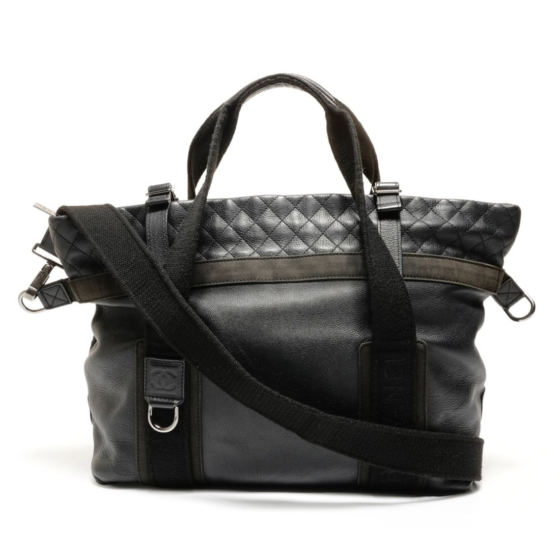 Chanel Sport Line Leather 2-way Handbag, Black: --- Catalog ---Category: SizeHandle Drop: 10.00cm / 3.94''Size (HxWxD): 30cm x 41cm x 24cm / 11.81'' x 16.14'' x 9.44''Strap Length: 81cm - 140cm / 31.88'' - 55.11''Category: DesignType: HandbagColor: