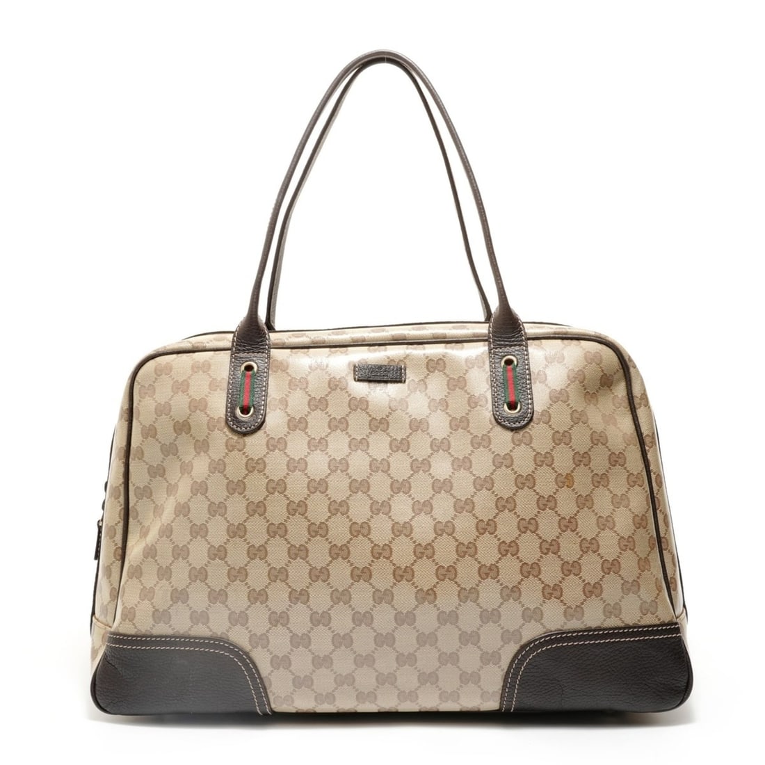 Gucci GUCCI Sherry Line GG Crystal Gold Hardware Canvas Boston Bag Beige: --- Catalog ---Category: SizeSize (HxWxD): 29cm x 47cm x 15cm / 11.41'' x 18.5'' x 5.9''Strap Length: 55cm / 21.65''Category: DesignType: Boston bagColor: BeigeGender: WomenMaterial: GG Crystal Hardwa
