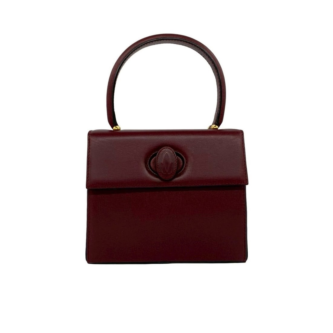 CARTIER Vintage Must Line Leather Turnlock Handbag Mini Tote Bag Bordeaux 53125: --- Catalog ---Category: SizeSize (HxWxD): 15cm x 18cm x 6cm / 5.9'' x 7.08'' x 2.36''Category: DesignType: Handbag, Tote bagColor: Wine redGender: WomenMaterial: Leather Category: GeneralBrand: Carti
