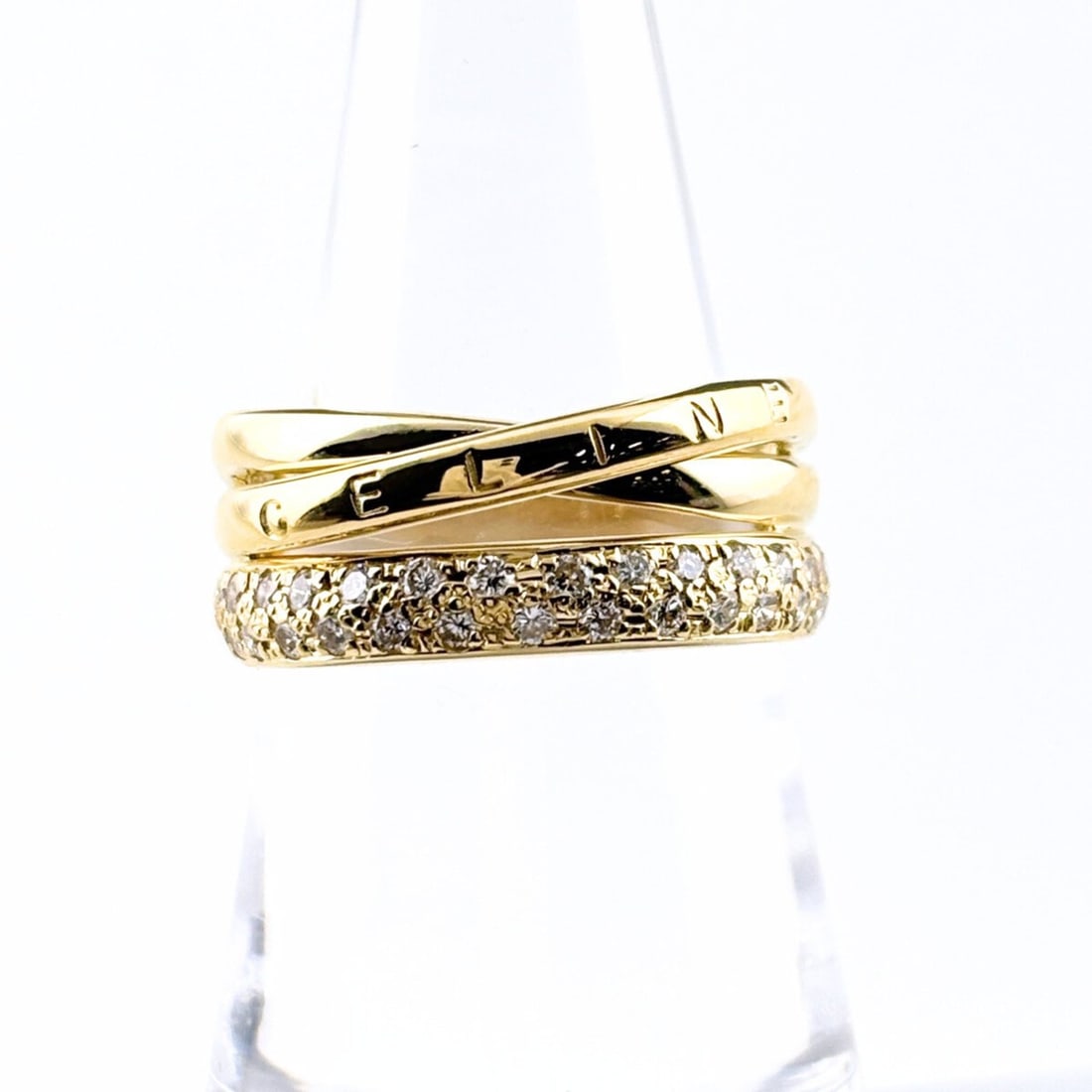 CELINE Design Ring YG Yellow Gold Melee Diamond Ruby 750 Women's: --- Catalog ---Category: SizeWidth: 4.4mm / 0.17''JP Size: 13US Size: 6.75Category: DesignColor: YellowMetal: GoldStone: Diamond, RubyGender: WomenMaterial: Yellow gold (18K)Metal Purity: 18KWeight (c