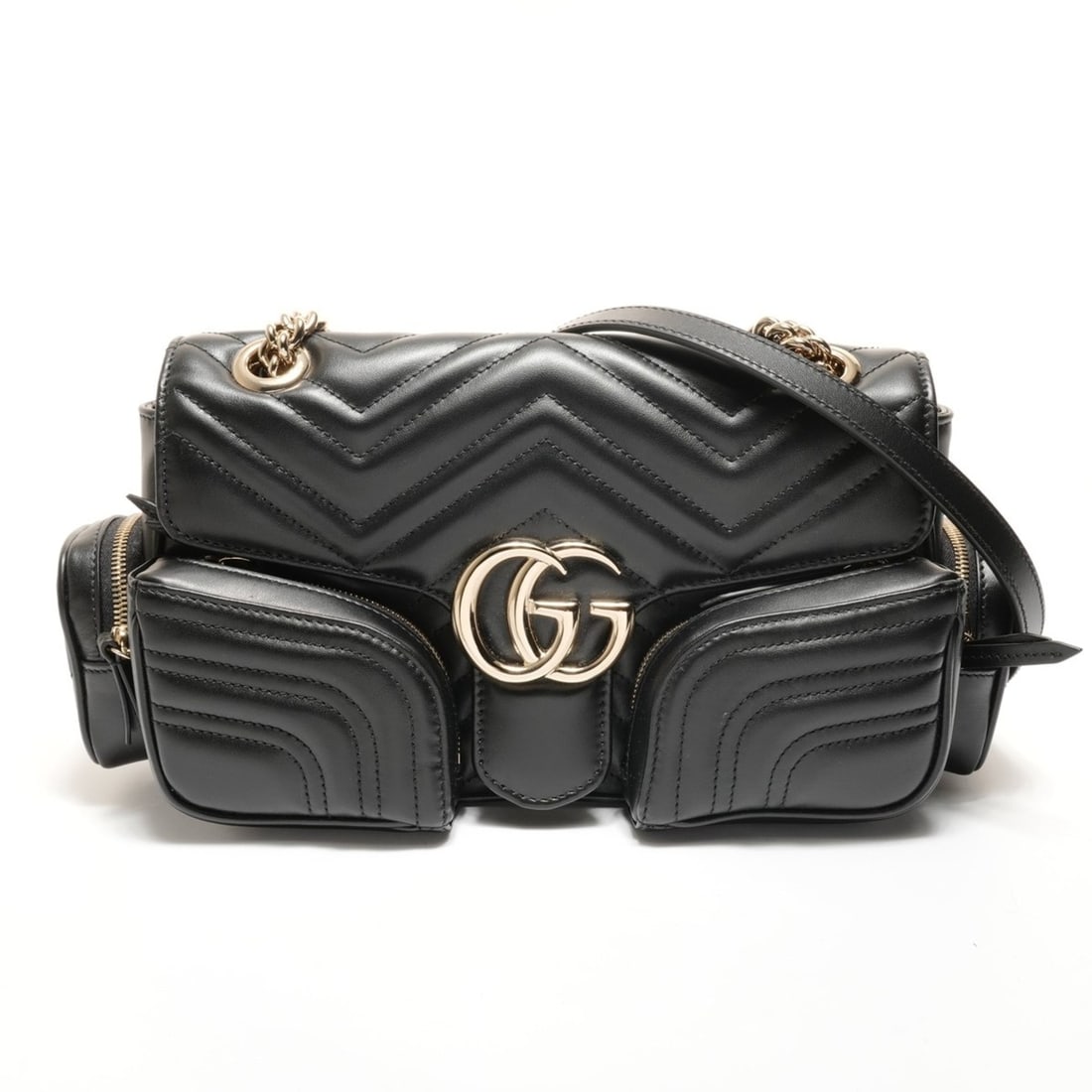 Gucci GG Marmont Leather Chain Shoulder Bag, Black: --- Catalog ---Category: SizeSize (HxWxD): 16cm x 31cm x 10cm / 6.29'' x 12.2'' x 3.93''Strap Length: 68cm - 115cm / 26.77'' - 45.27''Category: DesignType: Shoulder bagColor: BlackGender: WomenMateria