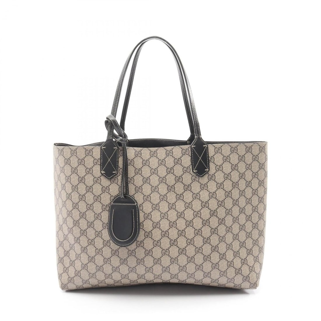 Gucci GG Supreme Reversible Tote Bag/Handbag, Coated Canvas and Leather, Women's, Beige/Black,: --- Catalog ---Category: SizeSize (HxWxD): 28cm x 37cm x 12cm / 11.02'' x 14.56'' x 4.72''Category: DesignType: Tote bagColor: Beige, BlackGender: WomenMaterial: Leather , PVC Category: GeneralMPN: 36