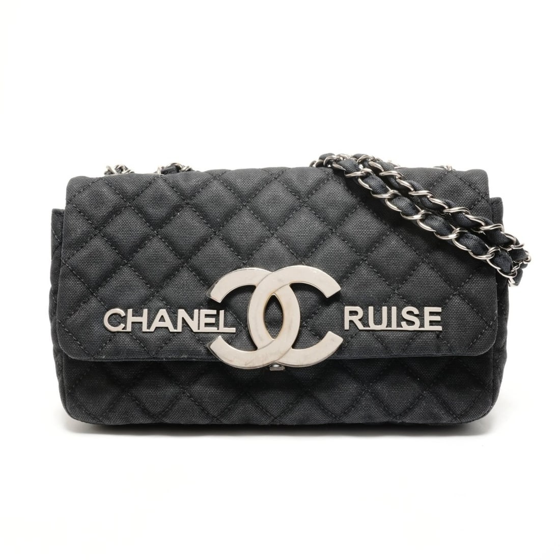 Chanel Matelassé Canvas Coco Mark Flap Chain Shoulder Bag, Black: --- Catalog ---Category: SizeSize (HxWxD): 15cm x 23cm x 6cm / 5.9'' x 9.05'' x 2.36''Strap Length: 53cm - 93cm / 20.86'' - 36.61''Category: DesignType: Shoulder bagColor: BlackGender: WomenMaterial: