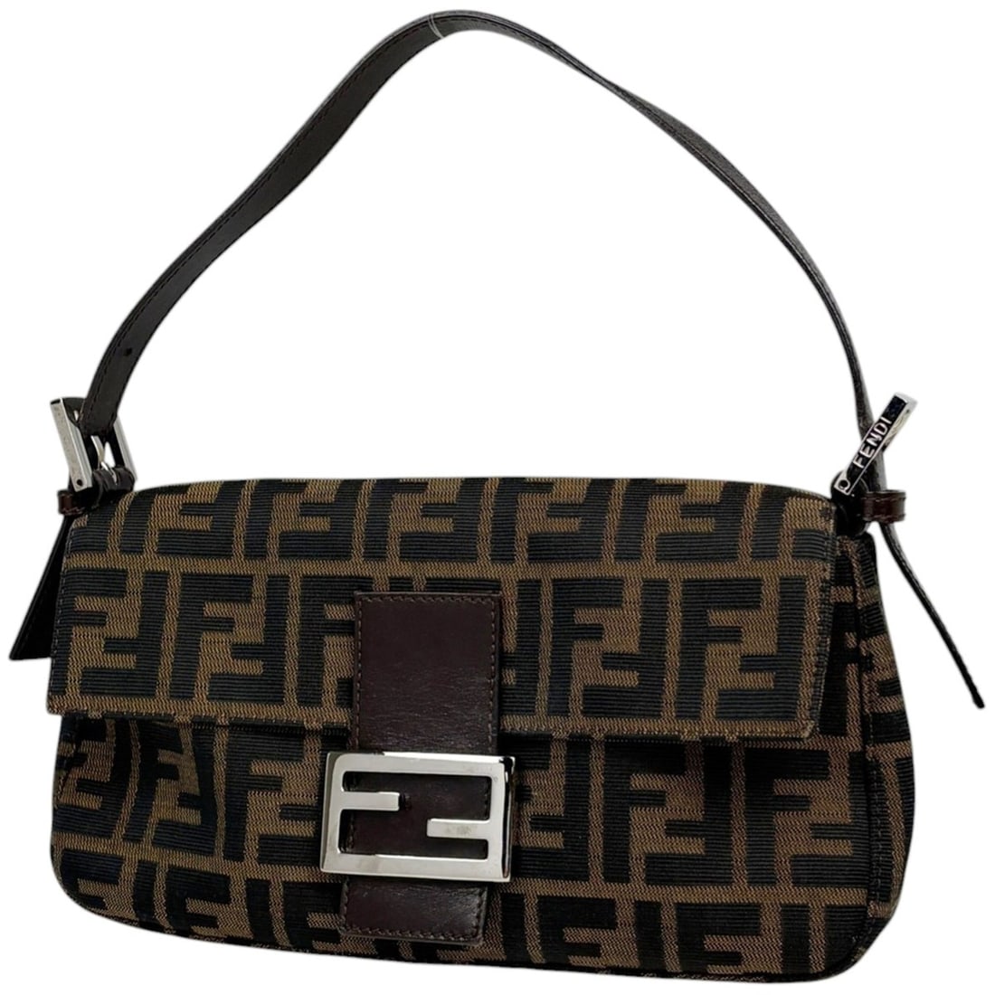 Fendi Zucca pattern Mamma Baguette handbag, one-shoulder bag, canvas, brown, 26424, women's.: --- Catalog ---Category: SizeSize (HxWxD): 13cm x 25cm x 4cm / 5.11'' x 9.84'' x 1.57''Category: DesignType: Handbag, Shoulder bagColor: BrownGender: WomenMaterial: Canvas , Leather Category: GeneralB