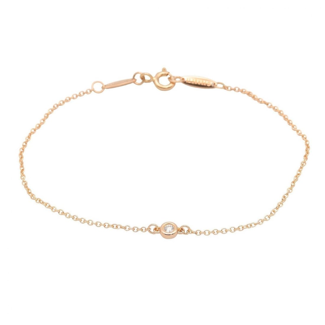 Tiffany & Co. By the Yard Bracelet, 18K Pink Gold (PG), Diamond, Women's, Clear/Gold Tone: --- Catalog ---Category: SizeLength: 16.5cm / 6.49''Category: DesignType: Charm braceletColor: Clear, GoldStone: DiamondGender: WomenMaterial: Pink gold (18K)Category: GeneralBrand: Tiffany--- Item