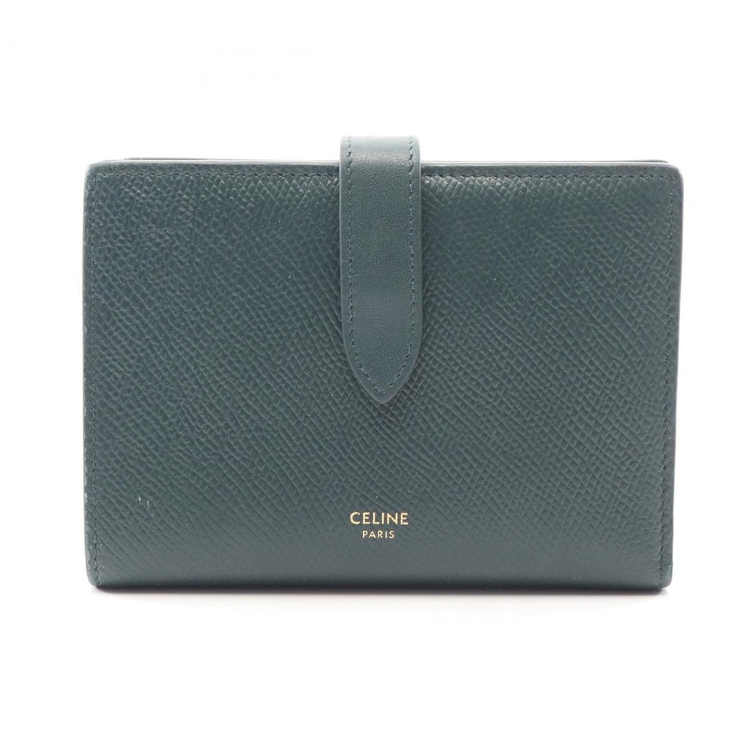 Celine Medium Strap Wallet, Bi-fold Leather, Women's, Green, 10B643BFP: --- Catalog ---Category: SizeSize (HxWxD): 10cm x 14cm x 2cm / 3.93'' x 5.51'' x 0.78''Category: DesignType: Wallet (bi-fold)Color: GreenGender: WomenMaterial: Leather Category: GeneralMPN: 10B643BFPB