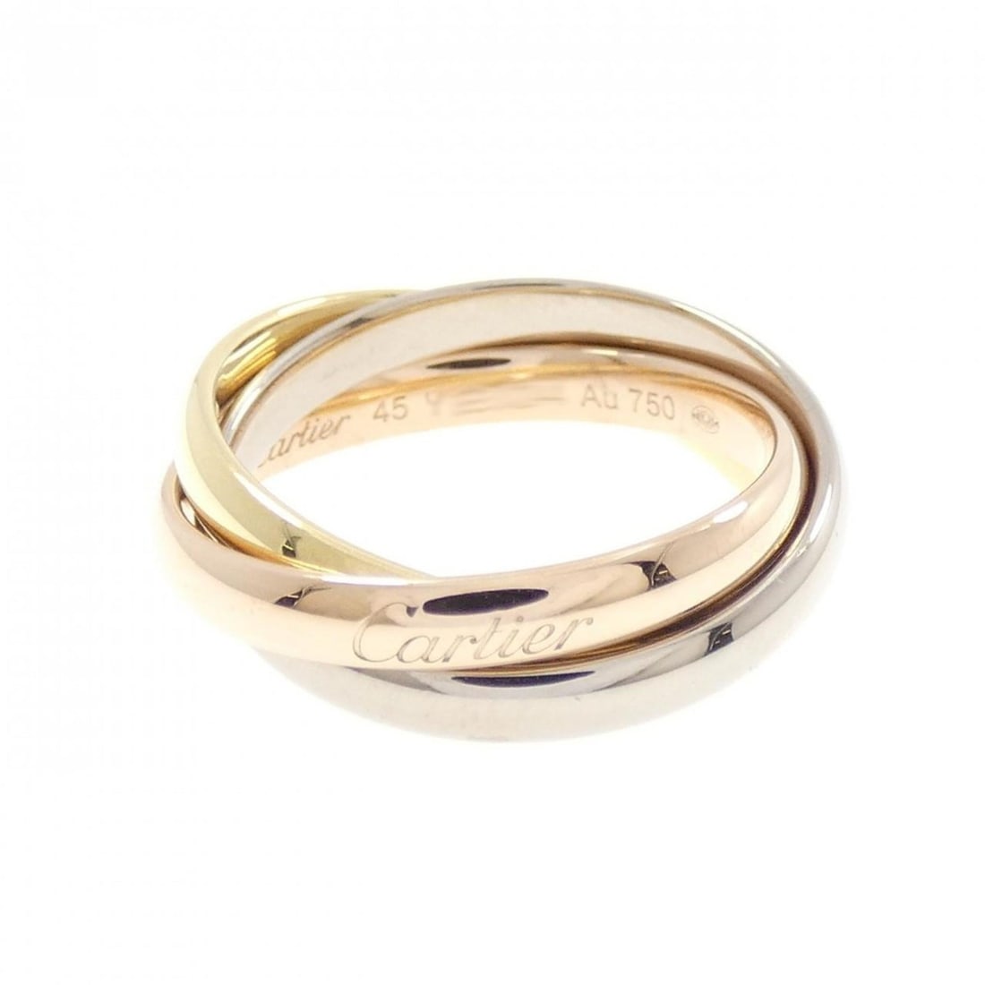 Cartier Trinity Small Ring: --- Catalog ---Category: SizeJP Size: 5US Size: 3.5Category: DesignColor: Pink, White, YellowGender: WomenMaterial: Pink gold, White gold, Yellow gold (18K)Category: GeneralMPN: B4235100Brand: Cartier