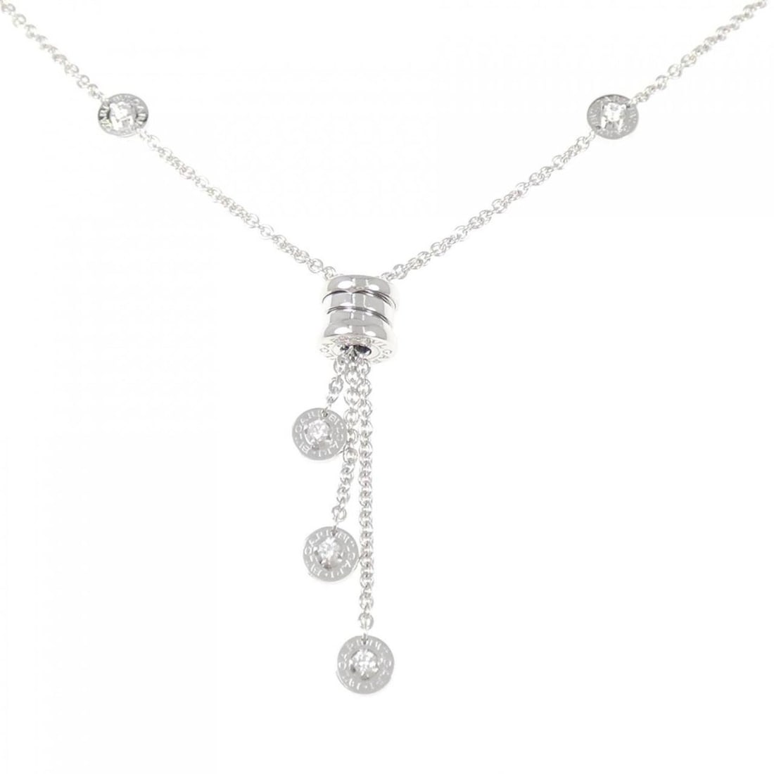 Bvlgari B.zero1 necklace: --- Catalog ---Category: SizePendant Size: 44.6mm x 11mm / 1.75'' x 0.43''Neck Circumference: 1.8 cm / 0.7''Category: DesignGender: WomenMaterial: White gold (18K)Pendant Type: PendantNecklace Type: N