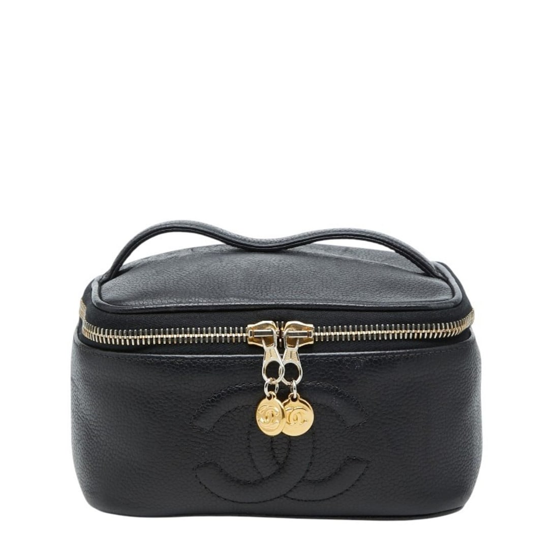 Chanel Coco Mark Handbag, Black Caviar Leather, Women's CHANEL (1 of 9)