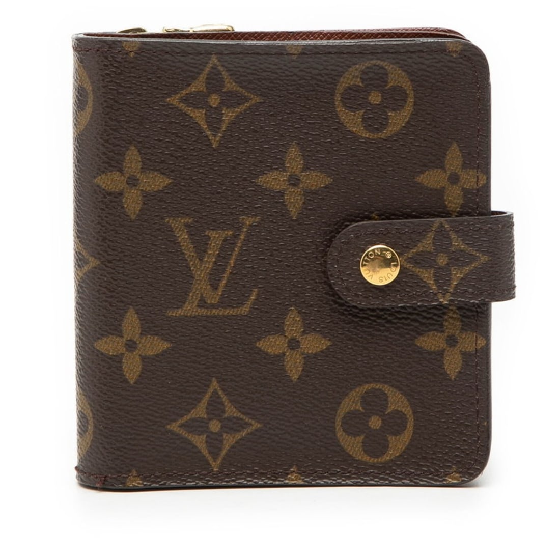 Louis Vuitton Monogram Compact Zip Bi-fold Wallet M61667 Brown Leather Women's LOUIS VUITTON (1 of 9)