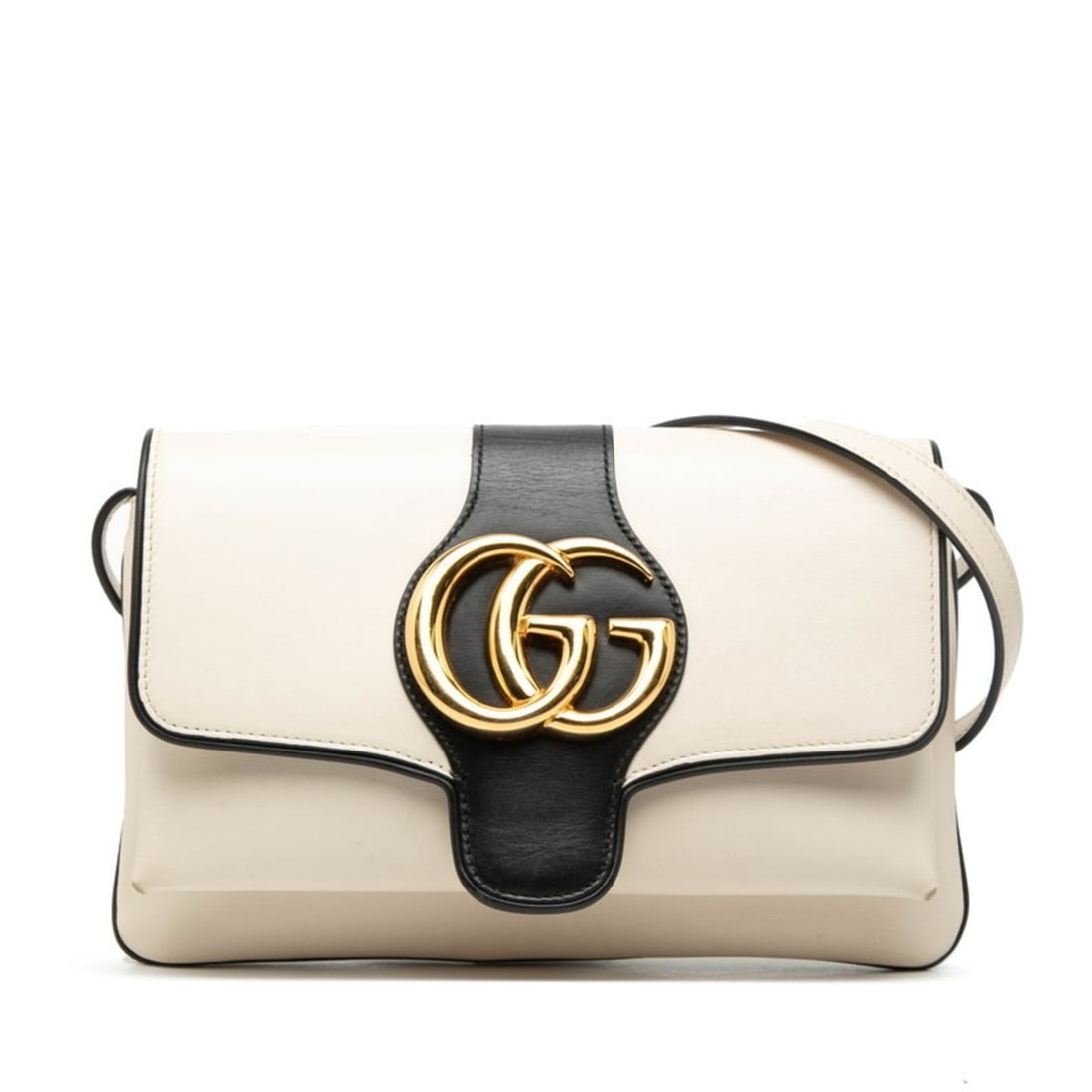Gucci GG Marmont Ally Shoulder Bag 550129 White Black Leather Women's GUCCI (1 of 15)