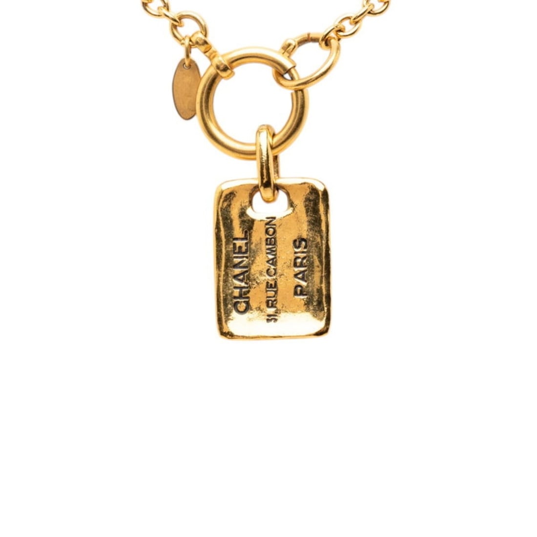 Chanel 31 RUE CAMBON Le Cambon Tag Plate Necklace Gold Plated Women's CHANEL (1 of 18)