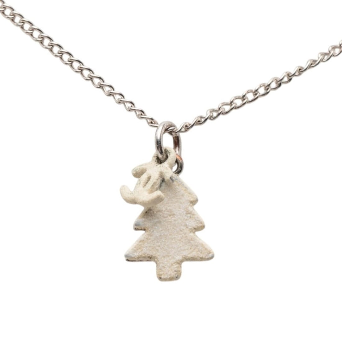 Chanel Coco Mark Christmas Tree Motif Necklace, Silver and White Metal, Women's.: --- Catalog ---Category: SizePendant Size: 16.2mm x 13.2mm / 0.63'' x 0.51''Neck Circumference: 42 cm / 16.53''Category: DesignColor: Silver, WhiteGender: WomenMaterial: MetalNecklace Type: NecklaceCa