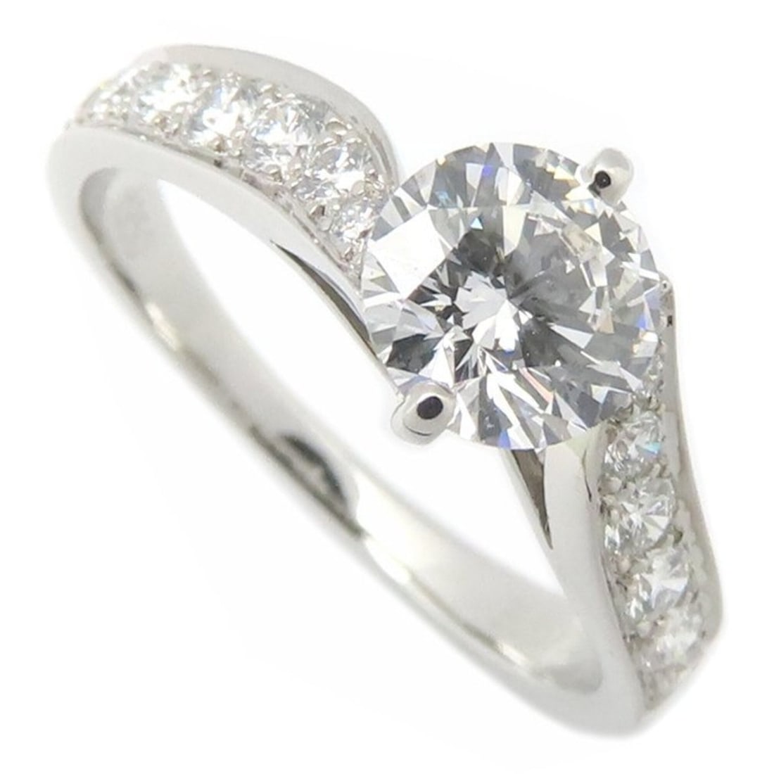 Van Cleef & Arpels Diamond Ring, 0.74ct Diamond, D.VVS1 Clarity, Size 50, Platinum 950, Women's, (1 of 15)