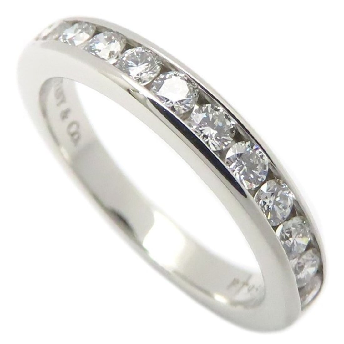 TIFFANY&Co. Tiffany Half Circle Channel Setting Ring, Diamond, Pt950, Women's, 295339 (1 of 13)