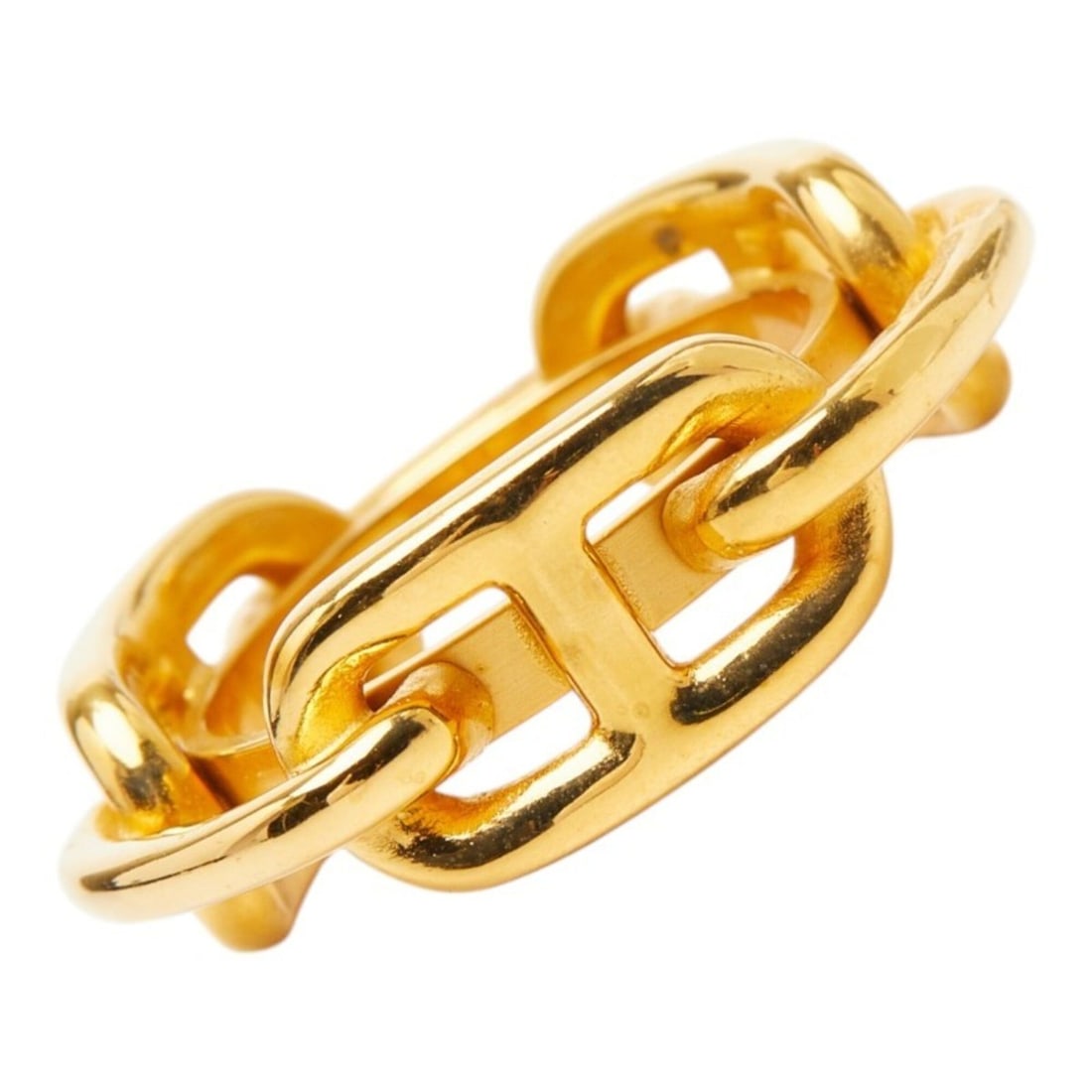 Hermes Chaine d'Ancre Scarf Muffler Ring Gold Plated Women's HERMES: --- Catalog ---Category: DesignType: Scarf ringColor: GoldGender: WomenCategory: GeneralBrand: HermesCategory: Physical PropertiesSize (HxWxD): 2.95cm x 3.2cm / 1.16'' x 1.25''--- Item List ---Section
