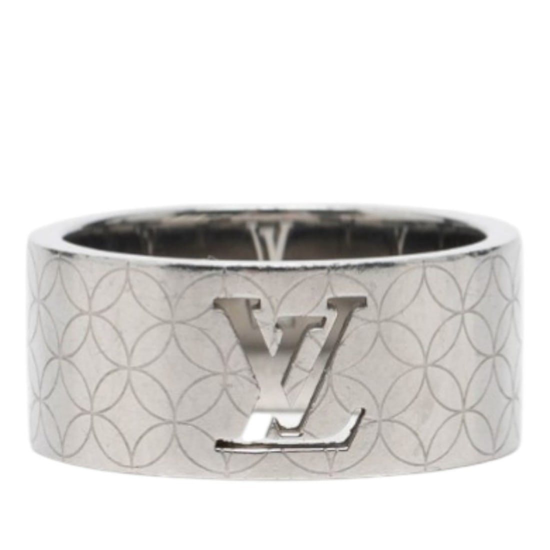 Louis Vuitton Bague Champs-Élysées Ring, Size #L, M65454, Silver Metal, Men's, LOUIS VUITTON: --- Catalog ---Category: SizeWidth: 10.1mm / 0.4''JP Size: 21US Size: 10Category: DesignType: Band ringColor: SilverGender: MenMaterial: MetalCategory: GeneralBrand: Louis Vuitton--- Item List ---Sect