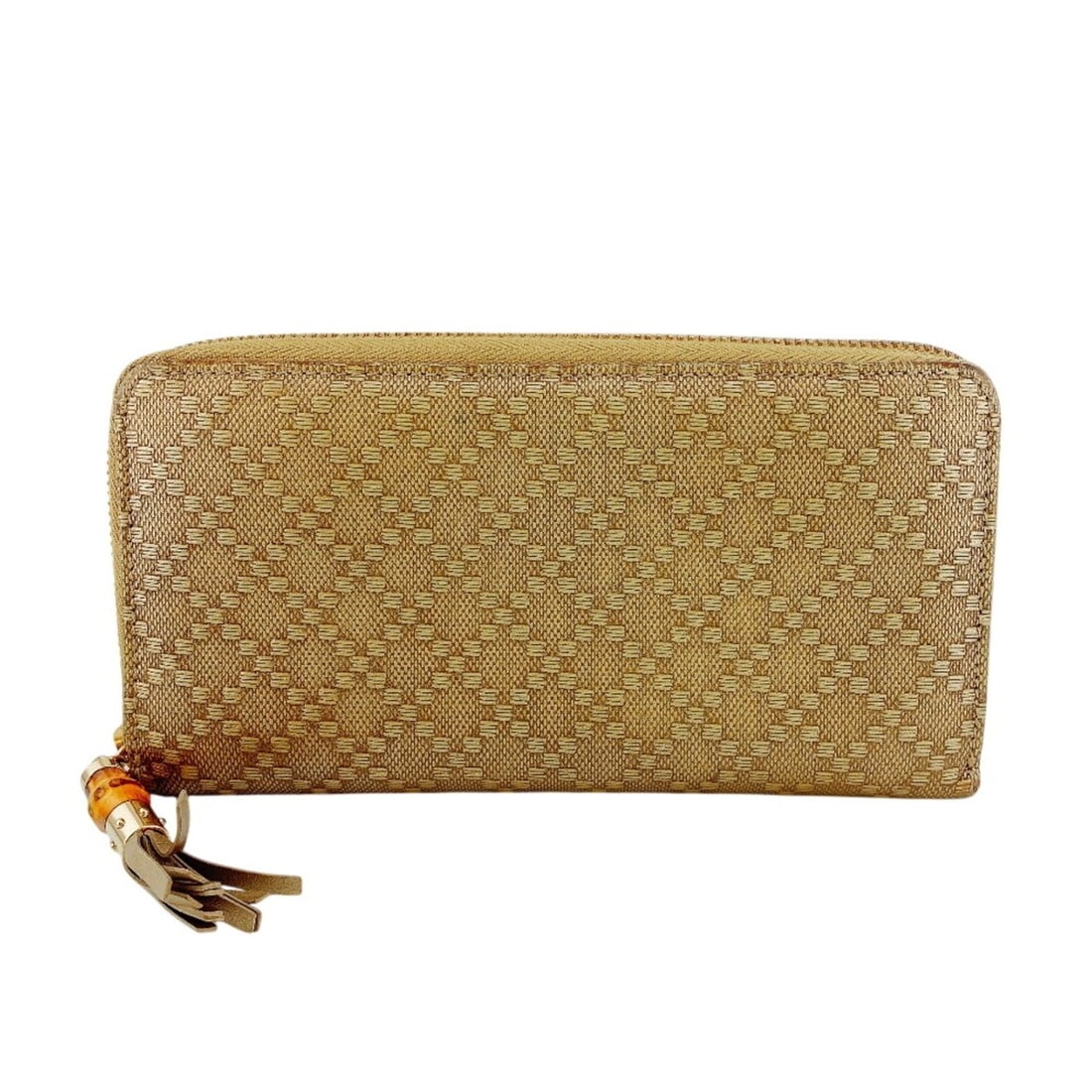 GUCCI 224253 Diamante Bamboo Tassel Long Wallet Gold: --- Catalog ---Category: SizeSize (HxWxD): 10cm x 19cm / 3.93'' x 7.48''Category: DesignColor: GoldGender: WomenMaterial: Leather Category: GeneralMPN: 224253Brand: Gucci--- Item List ---Section: Cond