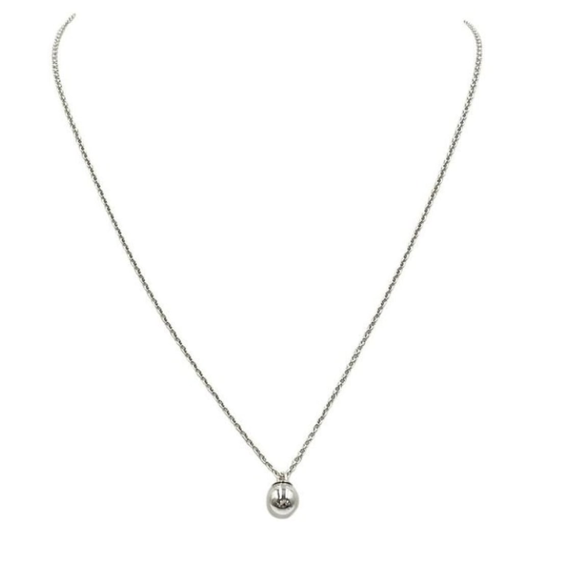 Tiffany & Co. Hardware Ball Necklace, Sterling Silver (Ag925), Women's: --- Catalog ---Category: SizePendant Size: 11mm x 8mm / 0.43'' x 0.31''Neck Circumference: 46 cm / 18.11''Category: DesignColor: SilverGender: WomenMaterial: Silver 925Pendant Type: PendantNecklace Ty
