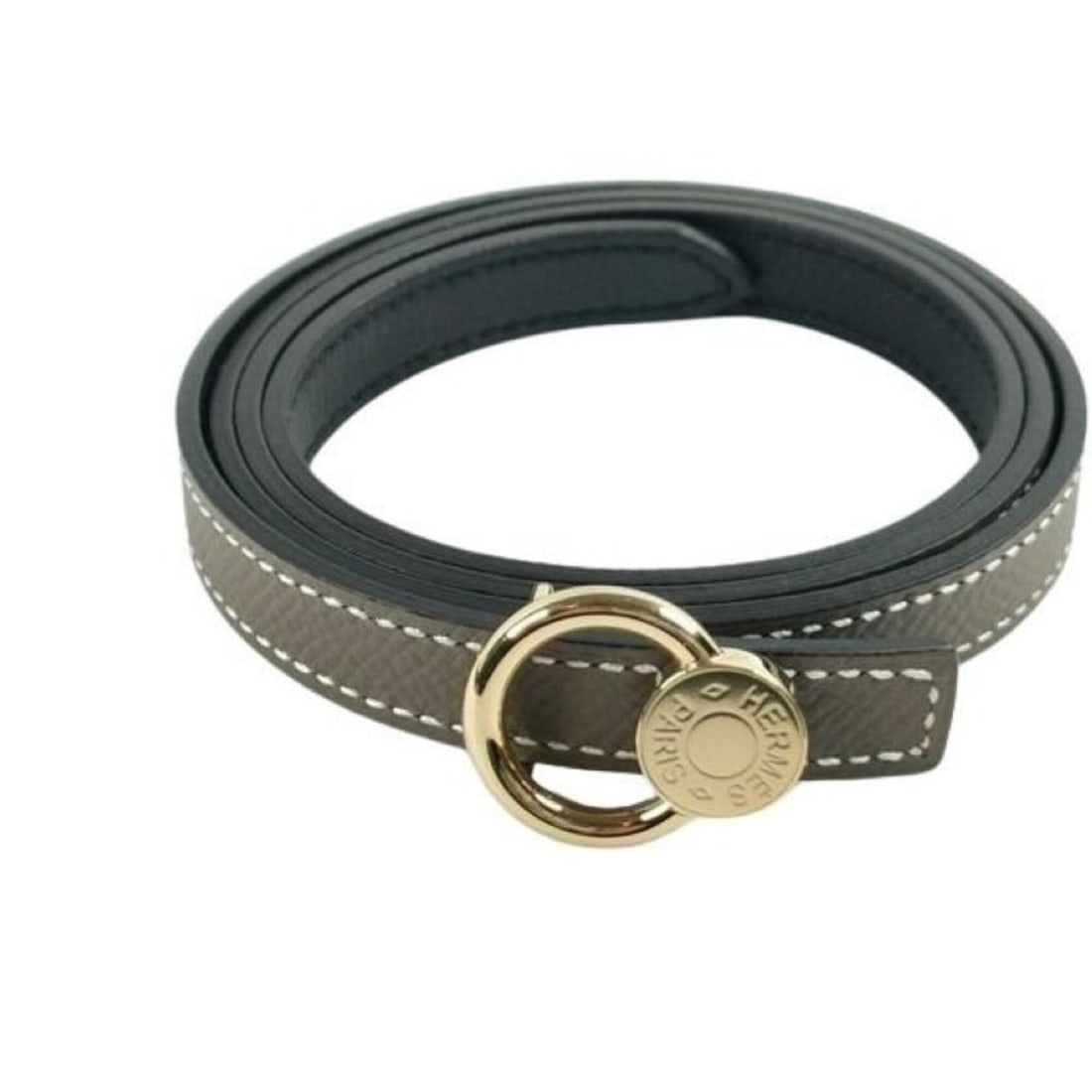 HERMES Hermes Belt Sellier Mini Etoupe Black Leather Women's Reversible (1 of 20)