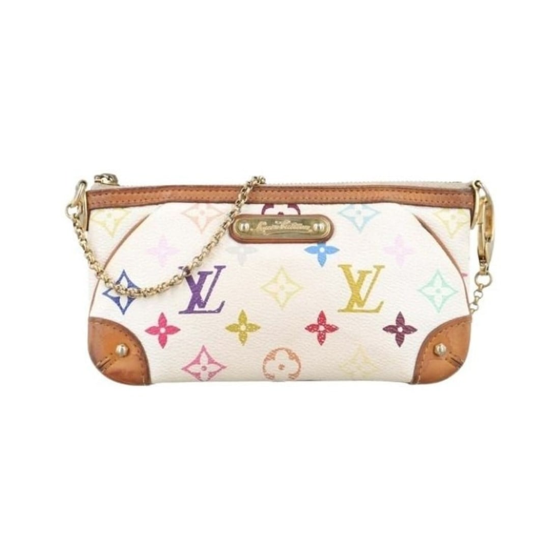LOUIS VUITTON Louis Vuitton Pouch Pochette Mila MM M60096 Blanc Monogram Multicolor Women's Chain: --- Catalog ---Category: SizeSize (HxWxD): 10.5cm x 20cm x 2cm / 4.13'' x 7.87'' x 0.78''Category: DesignType: Handbag, Pochette, PouchColor: Blanc, Multi-color, WhiteGender: WomenMaterial: Monogram M
