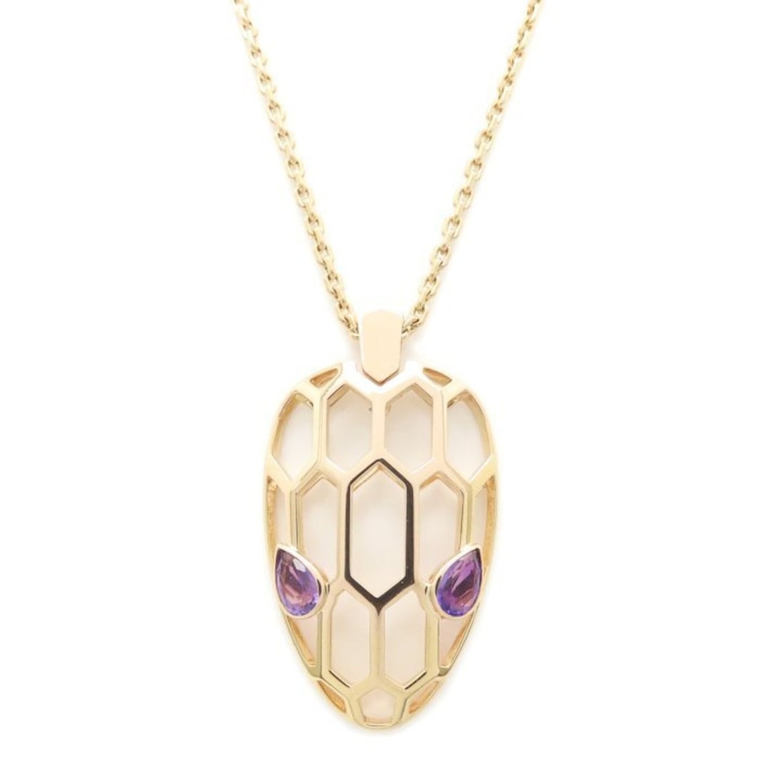 BVLGARI Serpenti Necklace, Amethyst, 18K Pink Gold, Women's, 295357 (1 of 14)