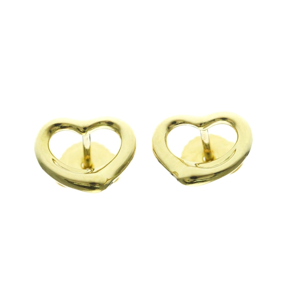 Tiffany Open Heart No Stone Yellow Gold (18K) Stud Earrings Gold: --- Catalog ---Category: SizeWeight: 2.5g / 0.08oz.Size (HxWxD): 9.20mm x 10.30mm / 0.36'' x 0.41''Category: DesignType: Stud earringsColor: GoldMetal: GoldStone: No StoneStyle: FashionGender: Men,Wom