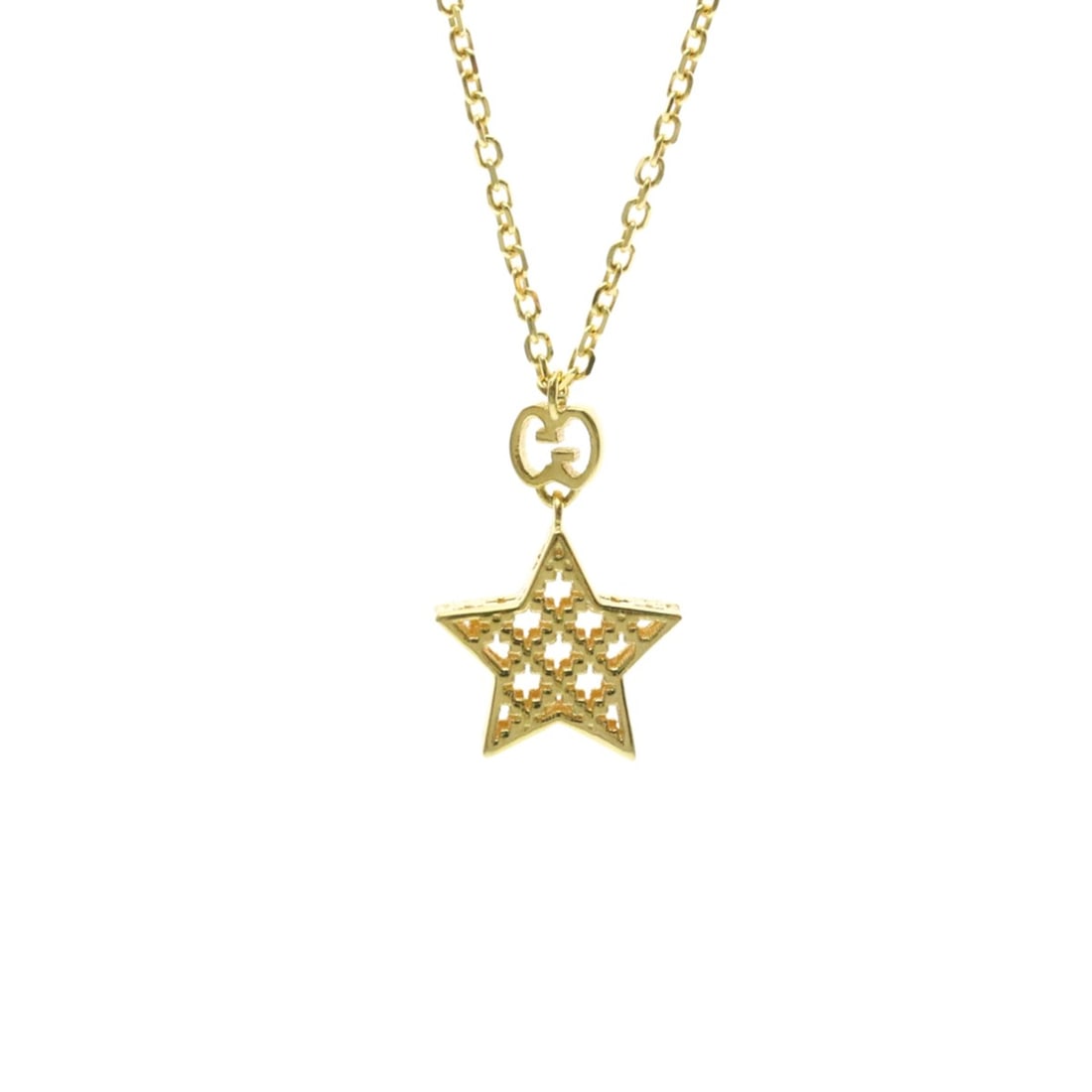 Gucci Diamantissima Star Necklace Yellow Gold (18K) No Stone Men,Women Fashion Pendant Necklace: --- Catalog ---Category: SizeWeight: 3.9g / 0.13oz.Pendant Size: 12mm x 11mm / 0.47'' x 0.43''Neck Circumference: 38 cm - 42 cm / 14.96'' - 16.53''Category: DesignColor: GoldMetal: GoldStone: No Stone