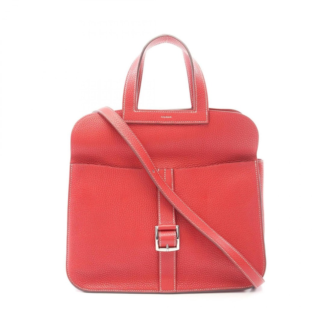 Hermes HERMES Arzan 31 2-way handbag, leather, Taurillon Clemence women's, red. (1 of 18)