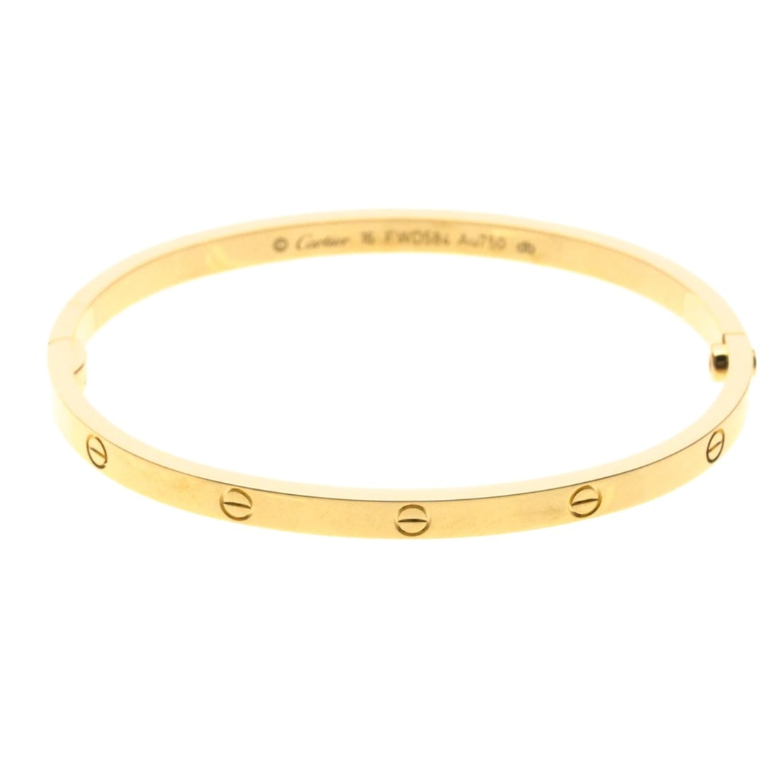 Cartier Love Bracelet SM Pink Gold (18K) No Stone Bangle Pink Gold: --- Catalog ---Category: SizeSize: 16Width: 3.7cm / 1.45''Weight: 17.2g / 0.6oz.Category: DesignType: BangleColor: Pink goldMetal: GoldStone: No StoneStyle: FashionGender: Men,WomenMaterial: Pink gold