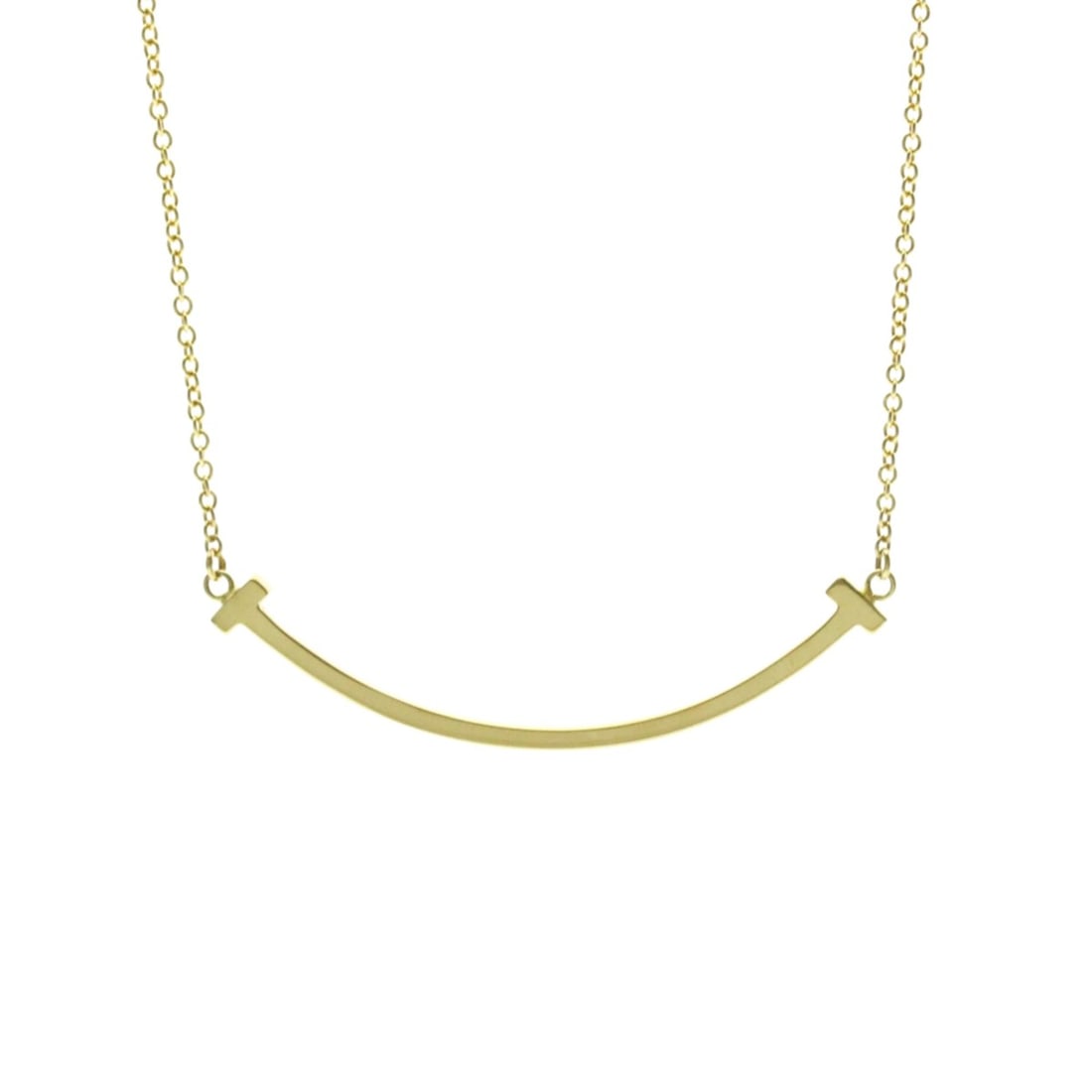 Tiffany Tiffany T Smile Small Size Necklace Yellow Gold (18K) No Stone Men,Women Fashion Pendant: --- Catalog ---Category: SizeWeight: 2.9g / 0.1oz.Neck Circumference: 41 cm - 46 cm / 16.14'' - 18.11''Category: DesignColor: GoldMetal: GoldStone: No StoneStyle: FashionGender: Men,WomenMaterial: