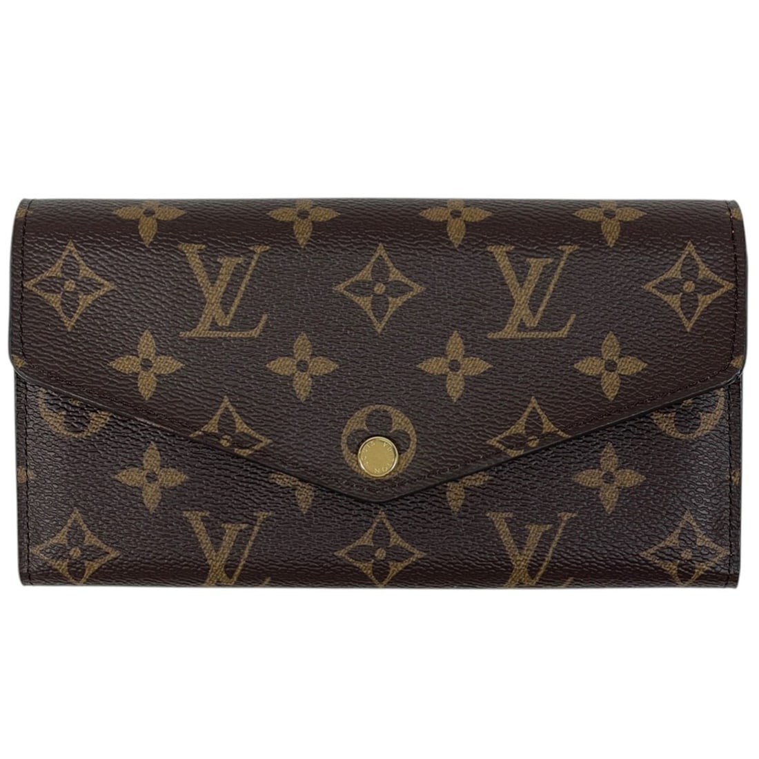 Louis Vuitton Portefeuille Sarah Bi-fold Long Wallet, Monogram Brown, M60531, Women's (1 of 9)