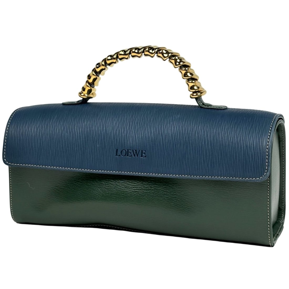 Loewe Velázquez Bicolor Leather Handbag, Green and Blue, for Women (1 of 11)